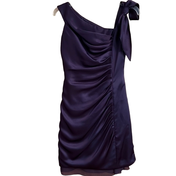 White by Vera Wang Dresses & Skirts - White by Vera Wang Ruched One Shoulder Purple Formal Party Dress, Size 6